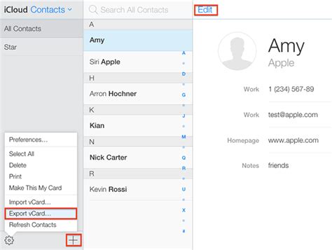 Aug 16, 2022 · 1. In Contacts on iCloud.com, select one or more contacts in the contacts list. 2. Click in the sidebar, then choose Export vCard. 3. If you select multiple contacts, Contacts exports a single vCard containing all of them. Tip: You can export all your contacts as a single vCard and use it as a backup. Learn more here: Import or export a vCard ... 